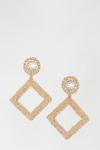 Dorothy Perkins Gold Hammered Square Earrings thumbnail 1