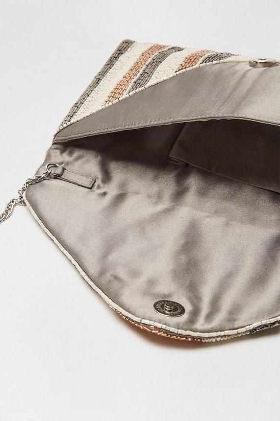 Dorothy Perkins Stripe Beaded Clutch Bag 4