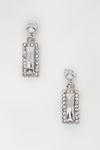 Dorothy Perkins Clear Rectangle Stone Silver Drop Earring thumbnail 1