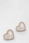 Dorothy Perkins Gold Diamante And Pearl Heart Stud Earrings thumbnail 2