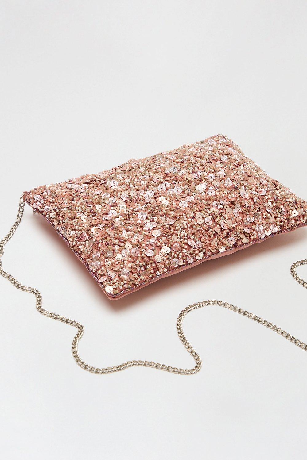 Dorothy perkins pink online clutch bag