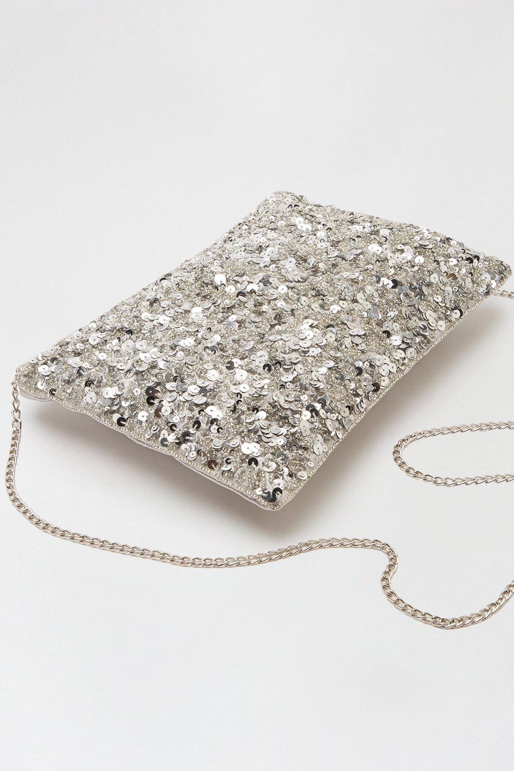 Silver clutch bag dorothy perkins sale