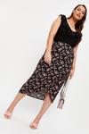 Dorothy Perkins Curve Black Floral Wrap Over Midi Skirt thumbnail 2