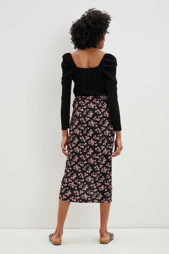 Dorothy Perkins Tall Black Floral Wrap Over Skirt 3