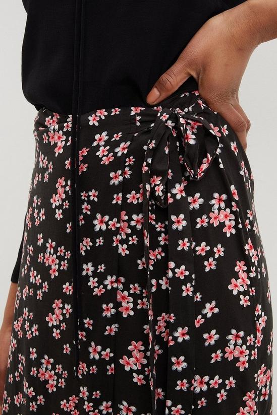 Dorothy Perkins Tall Black Floral Wrap Over Skirt 4