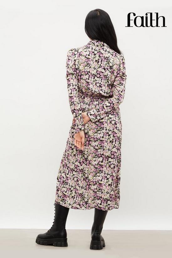 Dorothy Perkins Faith Purple Ditsy Collar Midi Dress 3