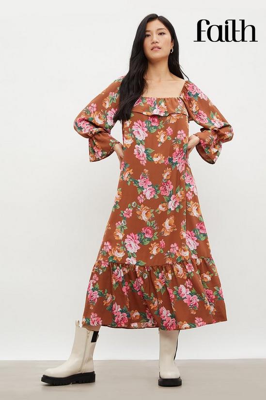 Dorothy Perkins Faith Rust Floral Midi Dress 2