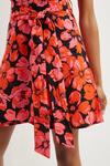Dorothy Perkins Tall Pink Poppy Floral Wrap Front Mini Dress thumbnail 4
