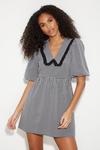 Dorothy Perkins Black Gingham Collar Mini Dress thumbnail 2