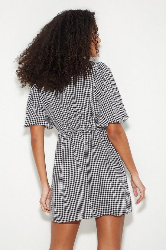Dorothy Perkins Black Gingham Collar Mini Dress 3