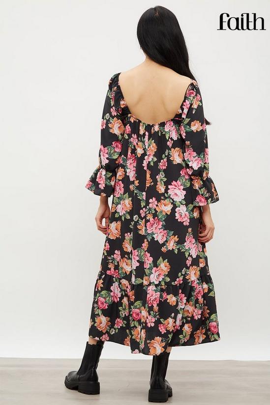 Dorothy Perkins Faith Black Floral Midi Dress 3