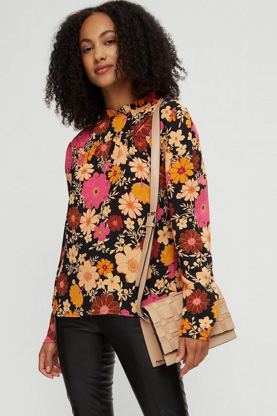 Dorothy Perkins Tall Floral Print Shirred High Neck Top 2