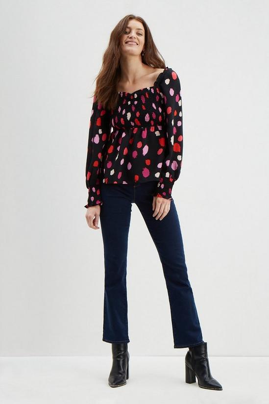 Dorothy Perkins Tall Red Pink Spot Shirred Top 2