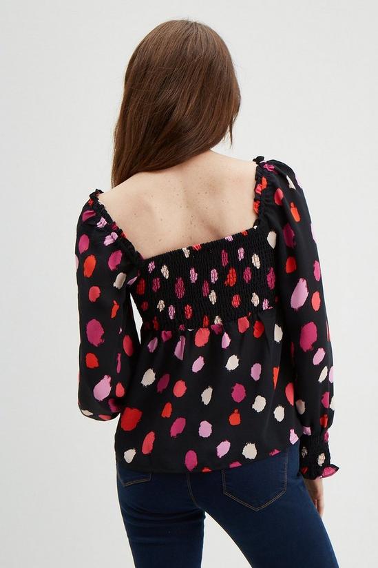 Dorothy Perkins Tall Red Pink Spot Shirred Top 3