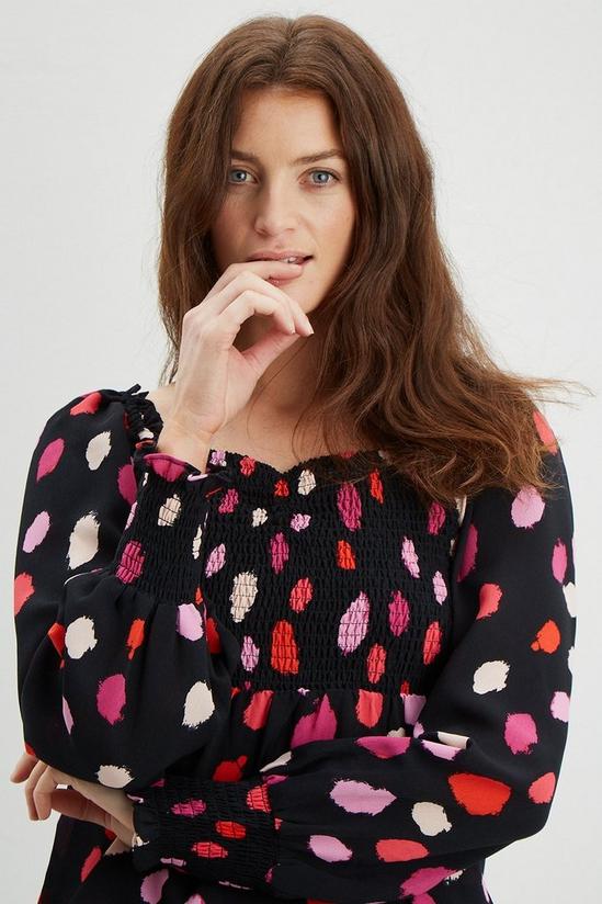 Dorothy Perkins Tall Red Pink Spot Shirred Top 4