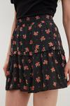 Dorothy Perkins Black Floral Tiered Skirt thumbnail 4