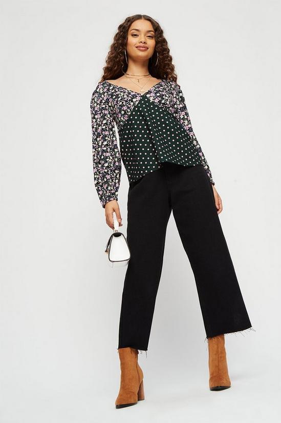 Dorothy Perkins Petite Green Spot Floral Mix And Match Top 2