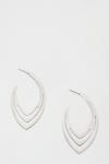 Dorothy Perkins Silver Oval Lined Hoop Earrings thumbnail 1