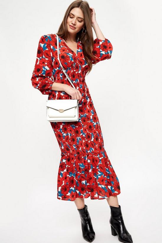 Dorothy Perkins Tall Floral Print Shirred Body Midaxi Dress 2