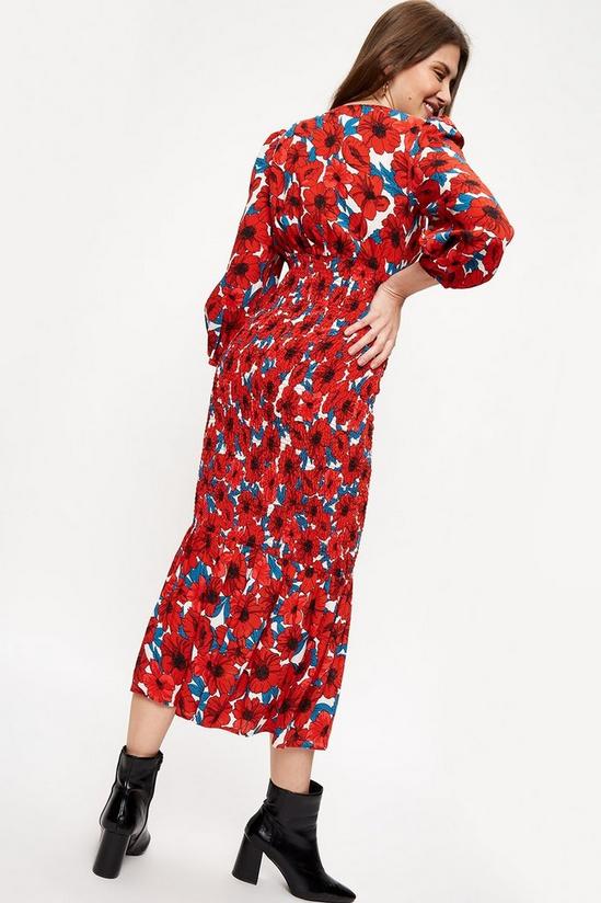 Dorothy Perkins Tall Floral Print Shirred Body Midaxi Dress 3