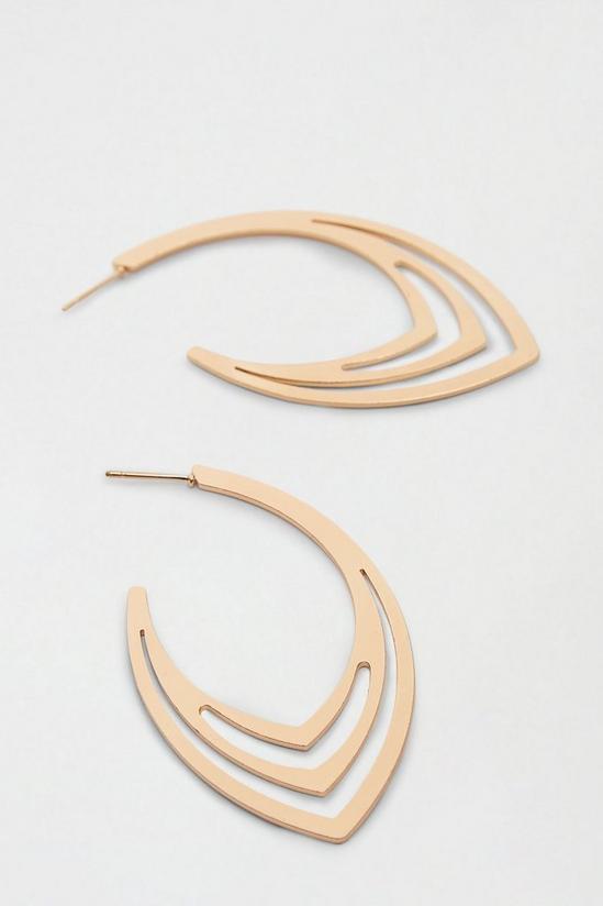 Dorothy Perkins Gold Oval Lined Hoop Earrings 2