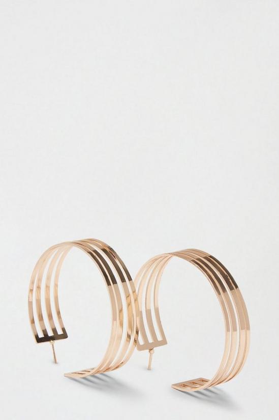 Dorothy Perkins Gold Metal Lined Hoop Earrings 2