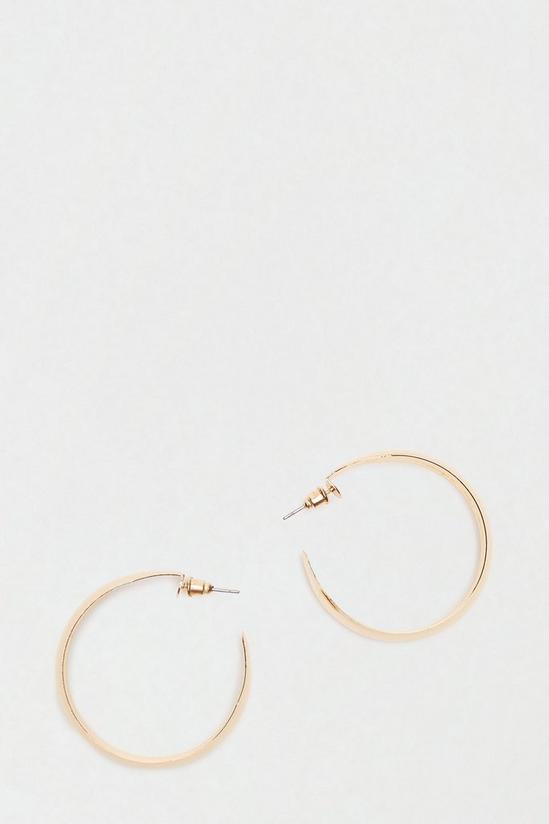 Dorothy Perkins Gold Wide Curved Hoop Earrings 2