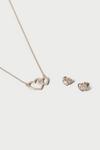 Dorothy Perkins Double Heart Necklace And Stud Set thumbnail 2
