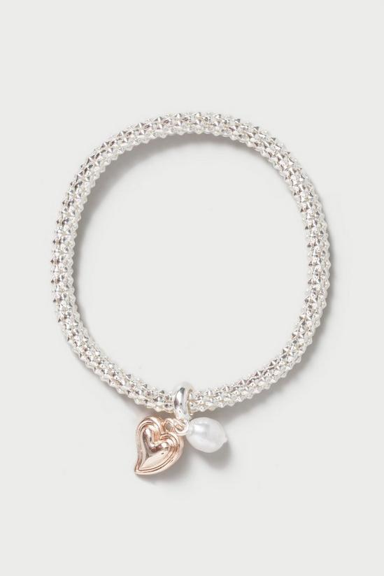 Dorothy Perkins Chunky Silver Heart Charm Bracelet 1