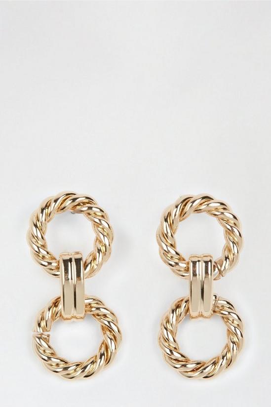 Dorothy Perkins Gold Textured Link Earrings 1