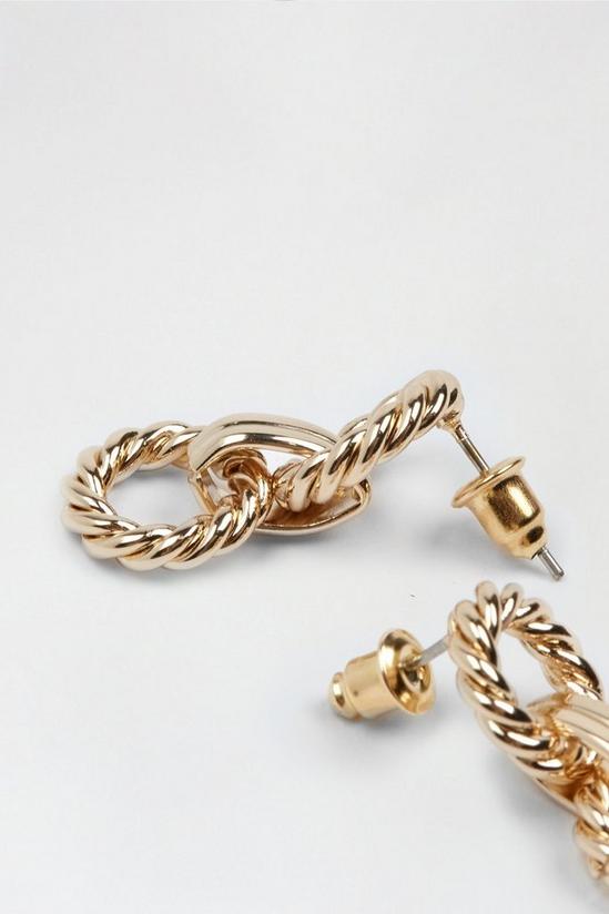 Dorothy Perkins Gold Textured Link Earrings 3