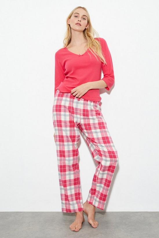 Dorothy Perkins Pink Rib Check Pyjama Set 2