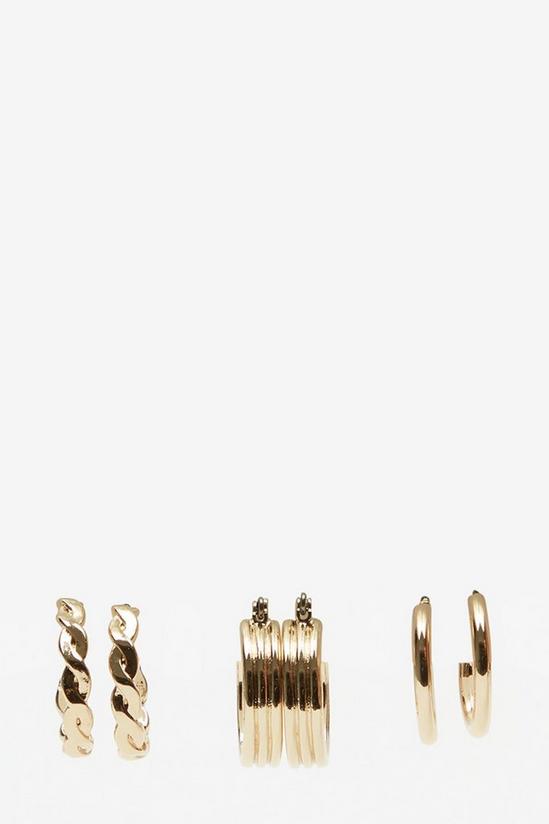 Dorothy Perkins Gold Multi Detail Hoop Earrings 1