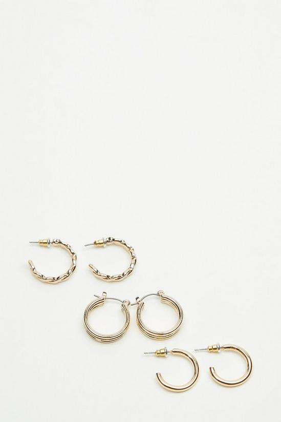 Dorothy Perkins Gold Multi Detail Hoop Earrings 2