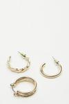 Dorothy Perkins Gold Multi Detail Hoop Earrings thumbnail 3