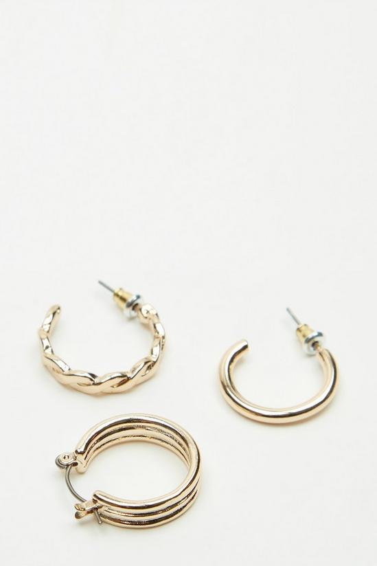 Dorothy Perkins Gold Multi Detail Hoop Earrings 3