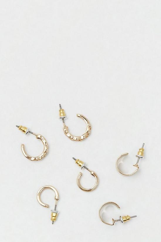 Dorothy Perkins Multi Shape Gold Hoop Earrings 1