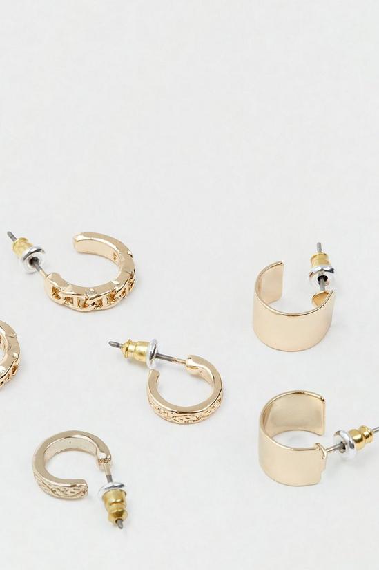 Dorothy Perkins Multi Shape Gold Hoop Earrings 2