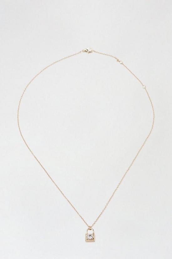 Dorothy Perkins Gold Lock Pendent Necklace 1