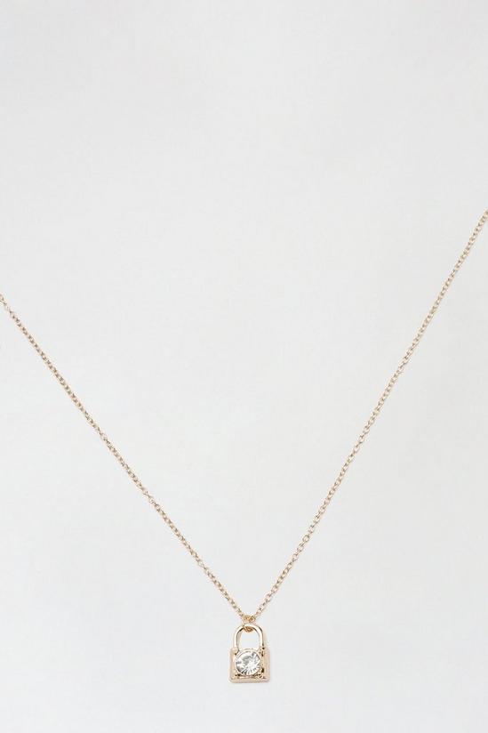Dorothy Perkins Gold Lock Pendent Necklace 2