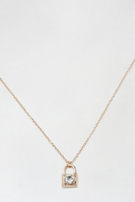 Dorothy Perkins Gold Lock Pendent Necklace 3