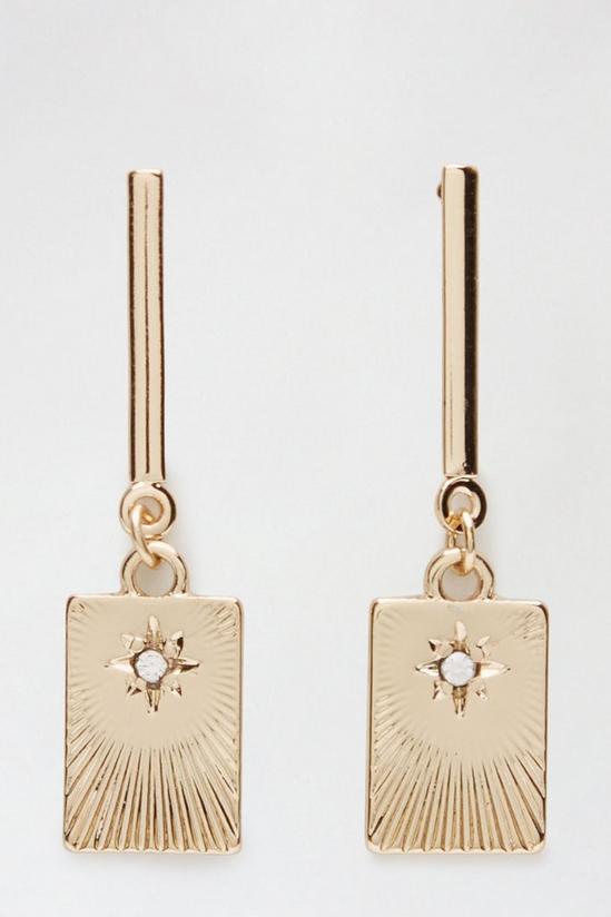 Dorothy Perkins Gold Square Charm Earrings 1
