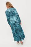 Dorothy Perkins Blue Marble Angel Sleeve Satin Midaxi Dress thumbnail 3