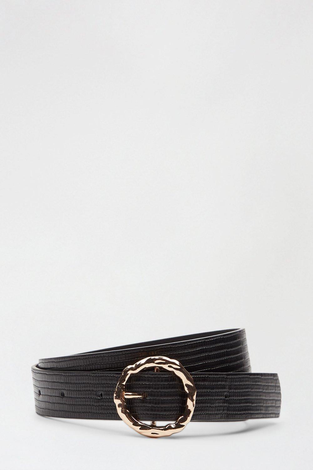 Belts Hammered Buckle Belt Dorothy Perkins