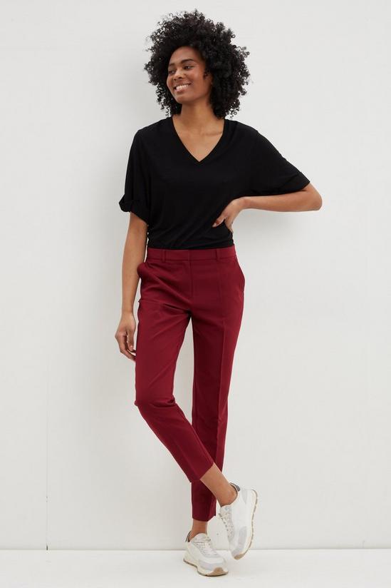 Dorothy Perkins Tall Berry Ankle Grazer Trousers 1