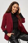 Dorothy Perkins Petite Berry Ruched Sleeve Blazer thumbnail 1
