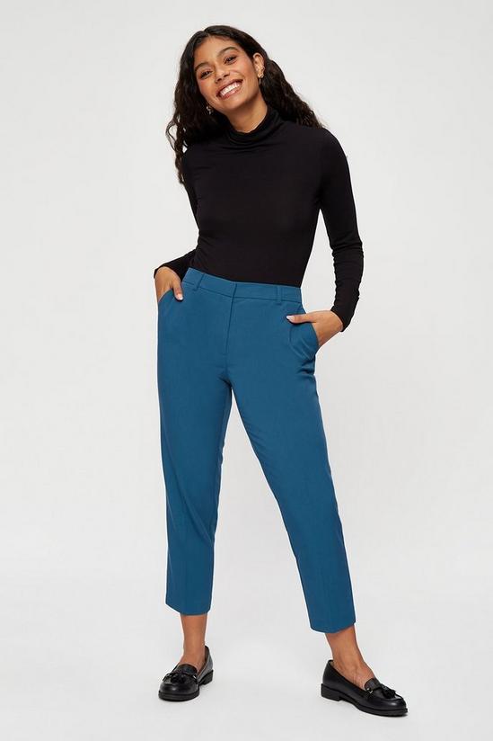 Dorothy Perkins Petite Teal Ankle Grazer Trousers 1