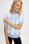 Dorothy Perkins Knitted Argyle Short Sleeve T-shirt thumbnail 4