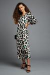 Dorothy Perkins Petite Leopard Satin Sleeved Midaxi Dress thumbnail 2