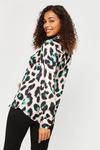 Dorothy Perkins Petite Leopard Volume Sleeve Satin Shirt thumbnail 3